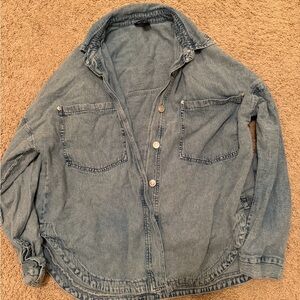 Lumiere Blue Denim Button-Up Top